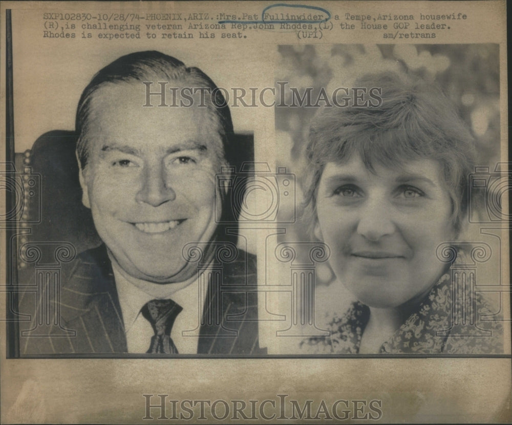 1974 Press Photo Pat Fullinwider John Rhodes- RSA45291 - Historic Images