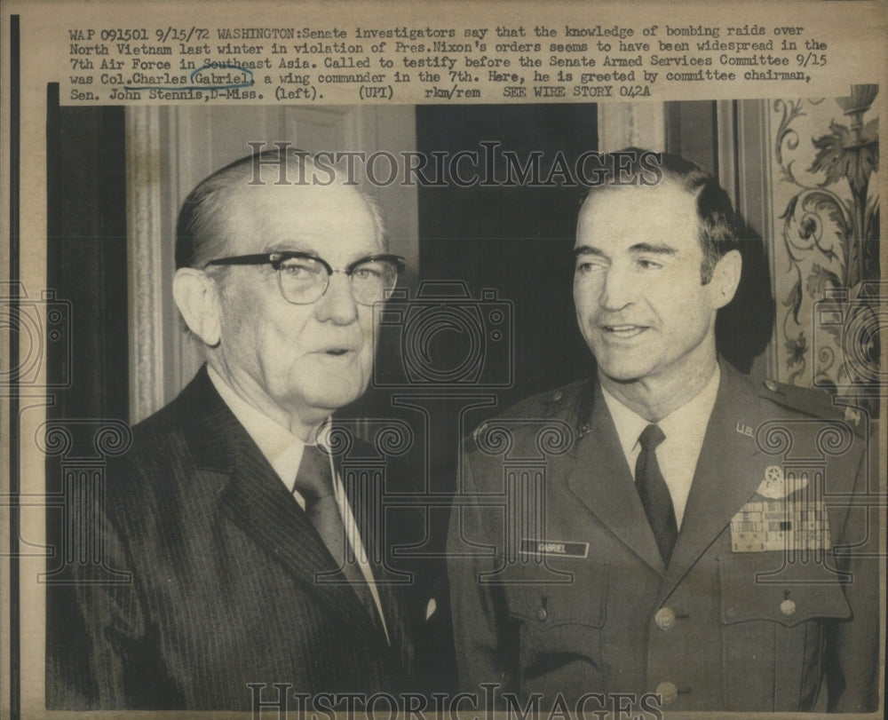 1972 Sen. John Stennis and Air Force Col. C - Historic Images