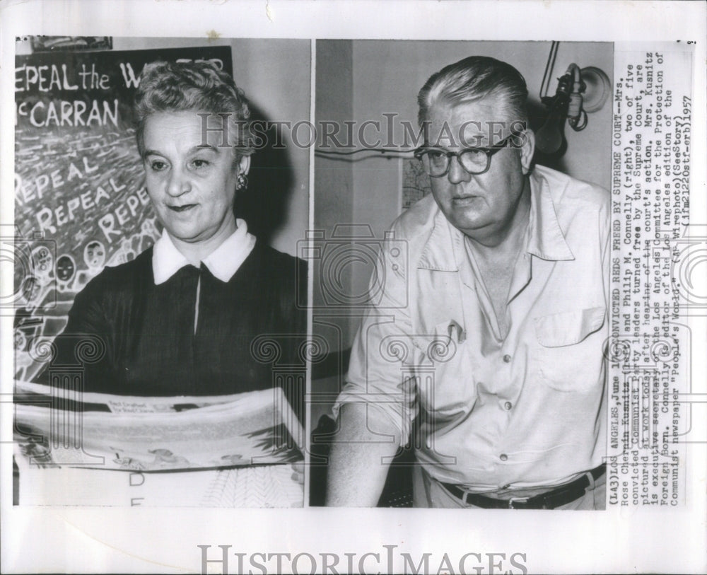 1957 U.S. Commies Rose Kusnitz and Philip C - Historic Images