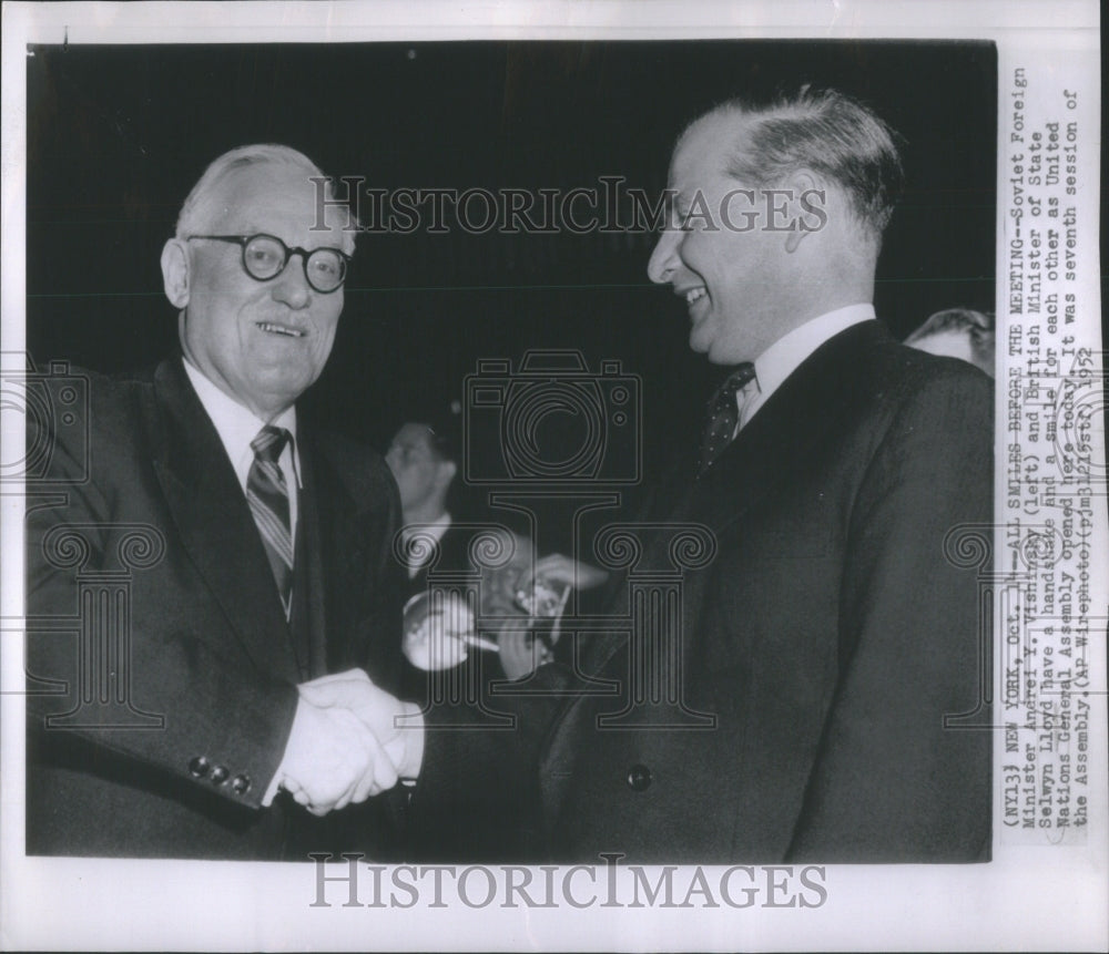 1952 Press Photo Soviet Foreign Minister Andrei Y. Vish- RSA45679-Historic Images