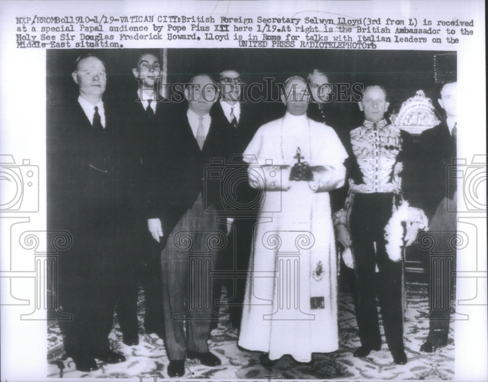 1957 Press Photo British Foreign Secretary Selwyn Lloyd - RSA45699-Historic Images