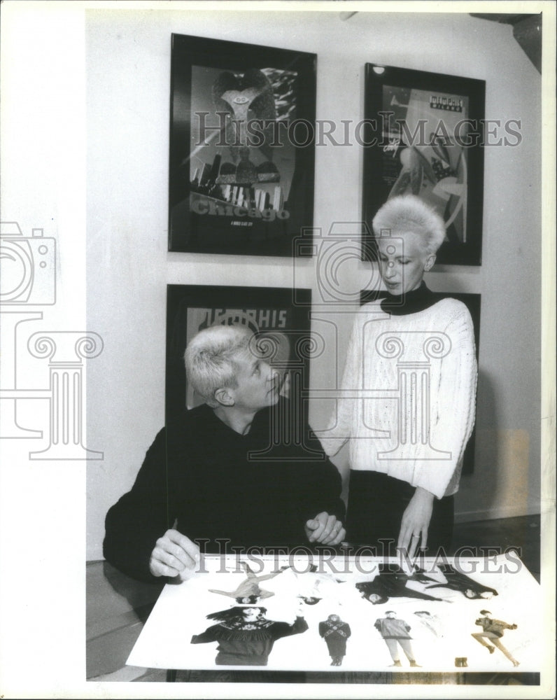 1987 Press Photo Chris and Patty Garland of Xeno Design- RSA45987 - Historic Images