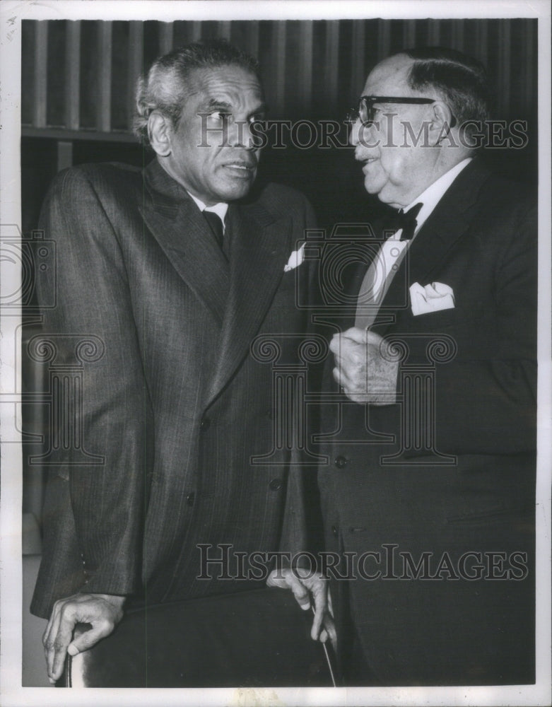 1957 Krishna Menon With Victor A. Belaunde - Historic Images