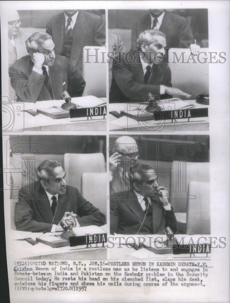 1957 Press Photo Krishna Menon, India's Defense Ministe- RSA46075 - Historic Images