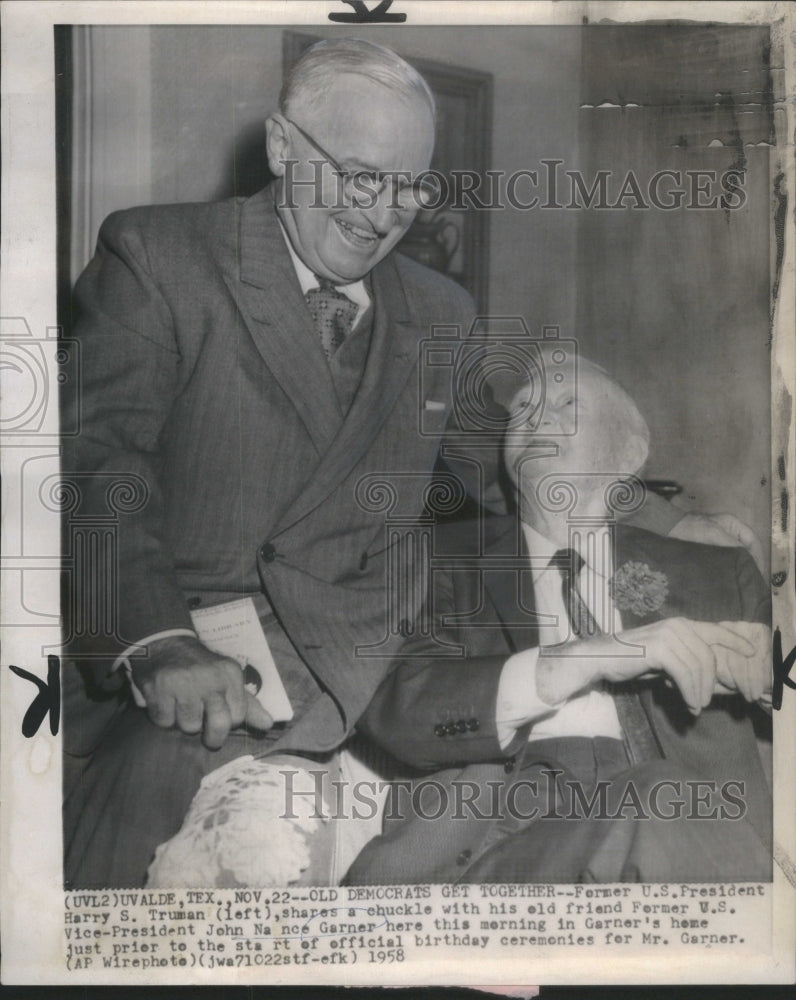 1958 Harry Truman John Nance Garner-Historic Images