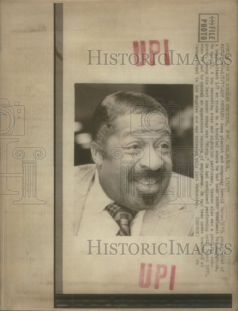 1977 Press Photo Erroll Garner Jazz Pianist Composer- RSA46521- Historic Images