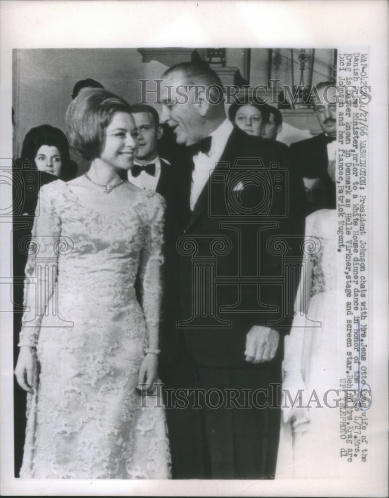 1966 President Johnson & Helle Virkner, - Historic Images
