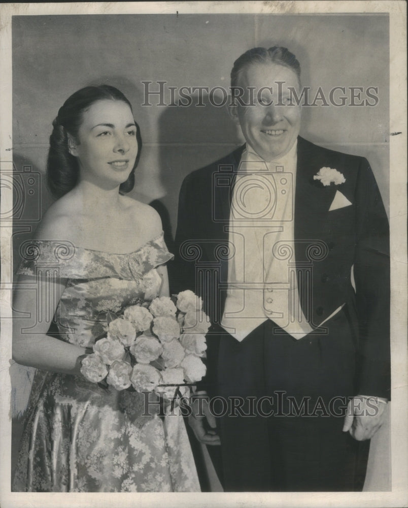 1949 Barbara Whiting & Father Lawrence - Historic Images