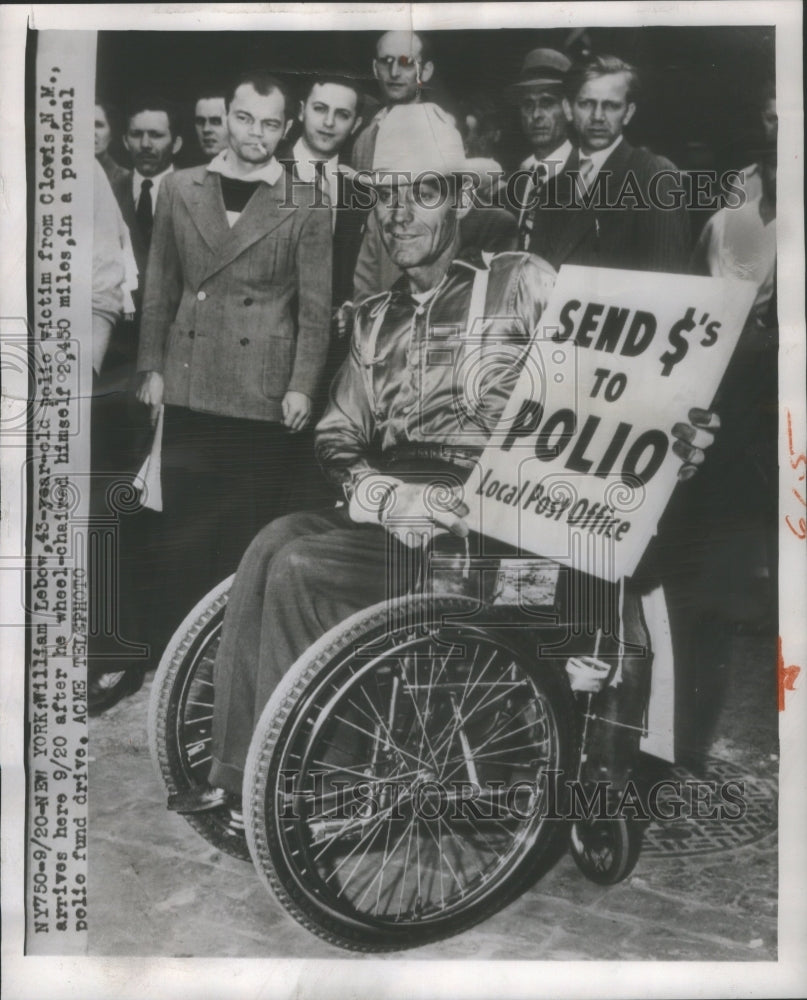 1949 Press Photo William Lebow Polio Wheelchair Drive- RSA46889 - Historic Images