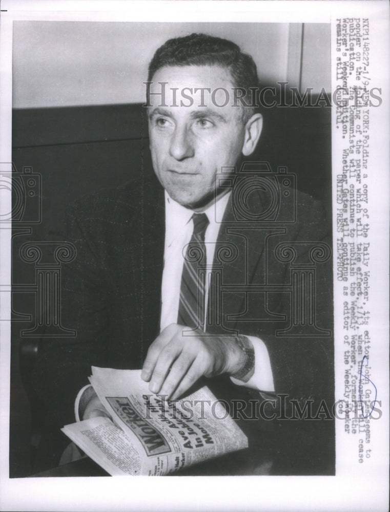 1958 Press Photo John Gates Daily Worker editor Ponder- RSA47335 - Historic Images