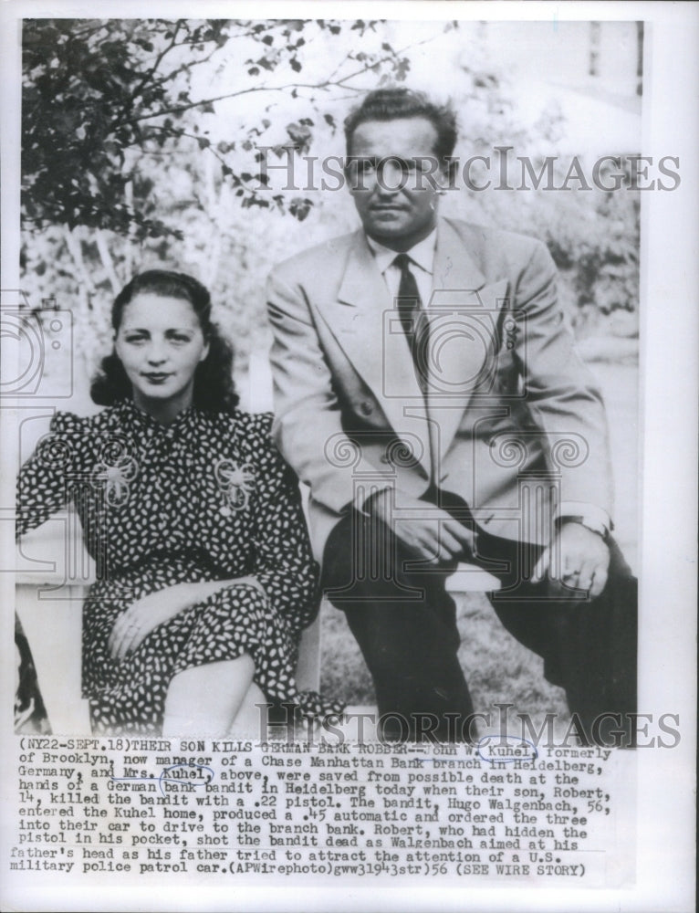 1956 John W. Kuhel, Chase Manhattan, &amp; Wife - Historic Images