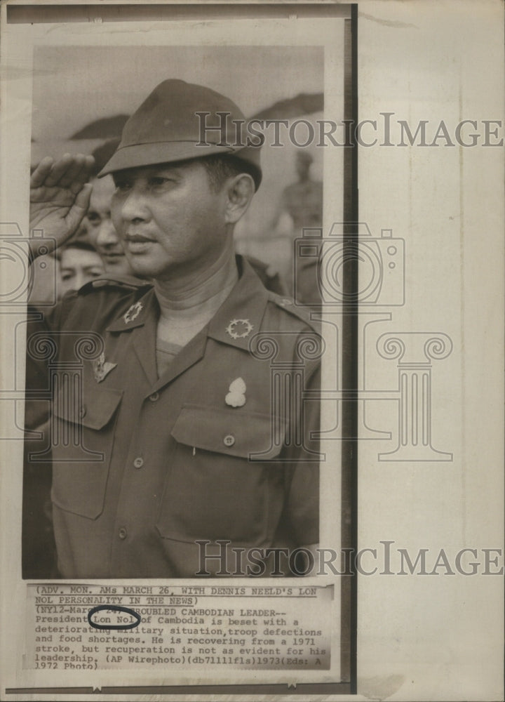 1972 Lon Nol Cambodian Politician Prime Def-Historic Images