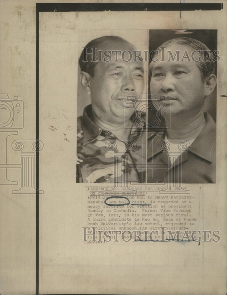 1972 Lon Nol Politician Prime Minister Defe - Historic Images