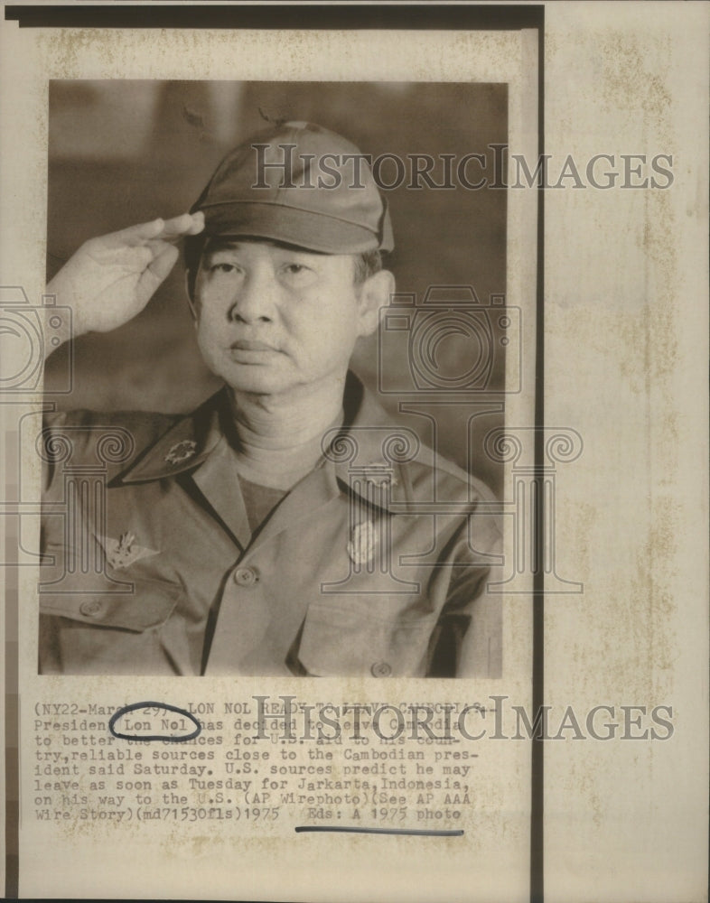 1975 Cambodian President Lon Nol-Historic Images