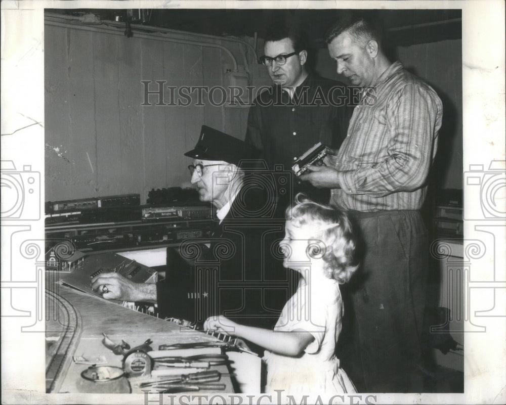 1962 Joseph S. Lohr operates model train la - Historic Images