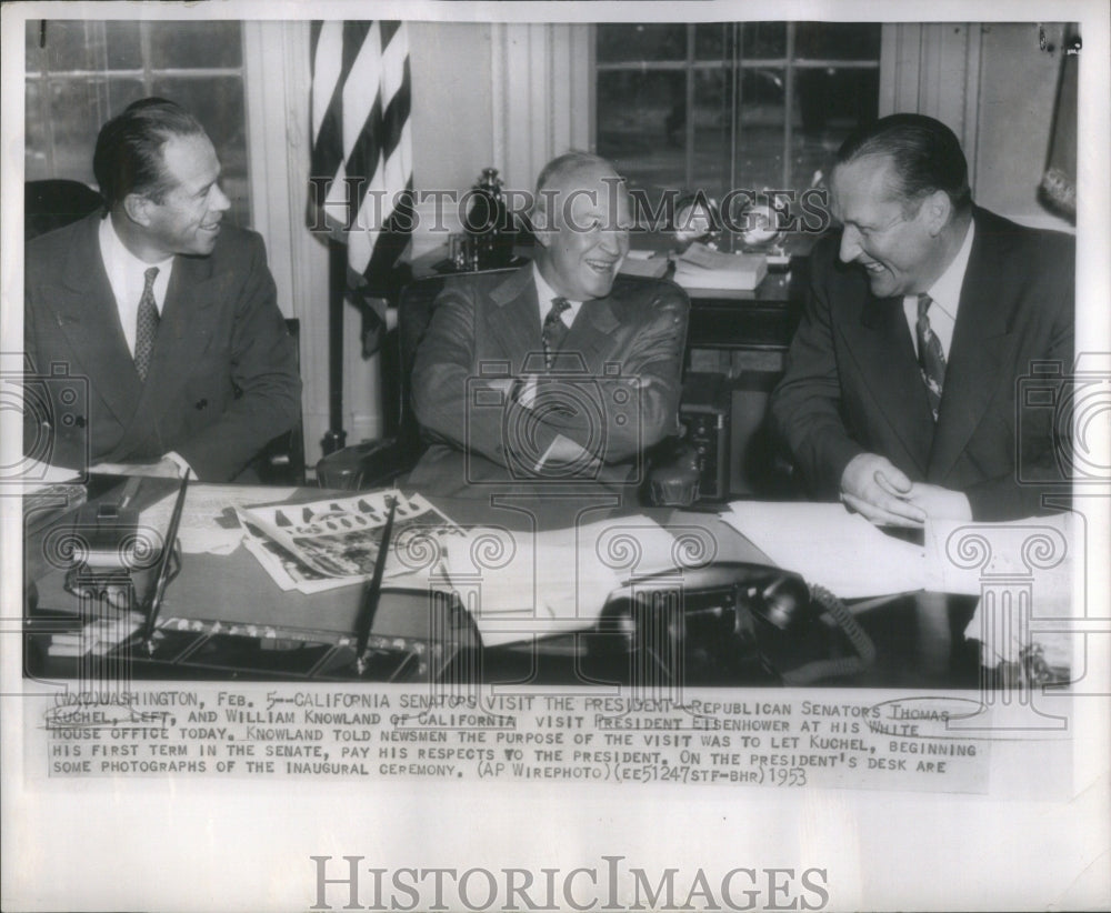 1953 William Knowland Eisenhower Thomas - Historic Images