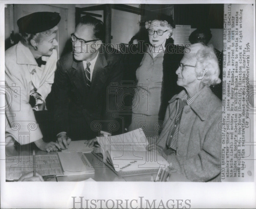 1954 Sen Thomas Kuchel Mrs Henry Kuchel - Historic Images