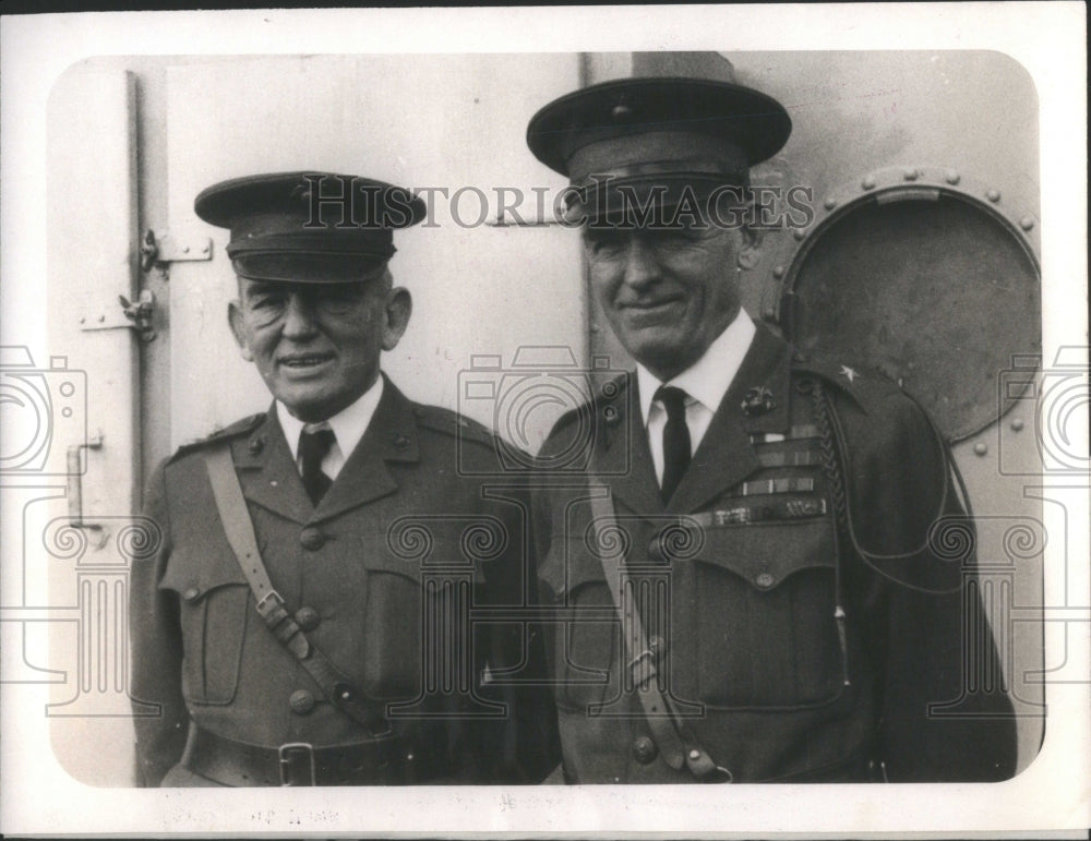 1928 Press Photo Gen John Lejeune Gen Logan Feland US- RSA49503 - Historic Images