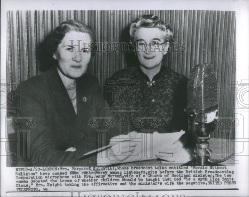 1955 Press Photo Mrs Margaret Knight Jenny Morton Moral- RSA49745 - Historic Images
