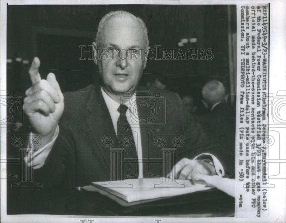 1958 Press Photo Chairman Jerome Kuykendall of the Fede- RSA50173 - Historic Images