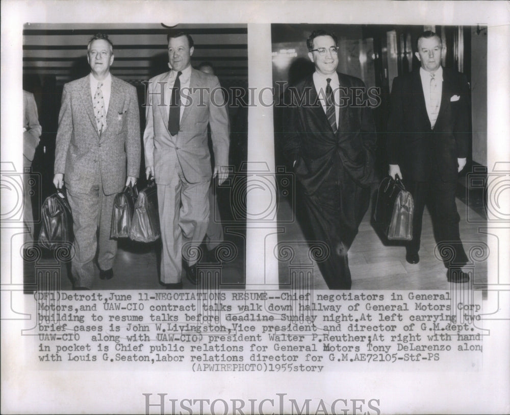 1955 Press Photo John W. Livingston Labor Leader - Historic Images