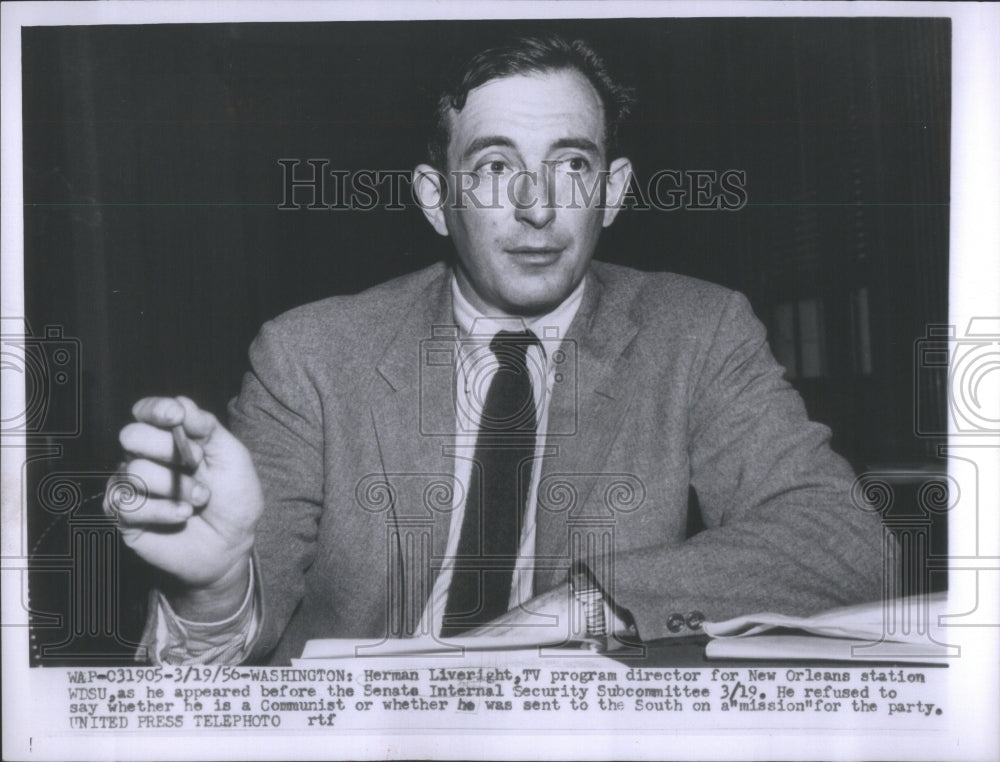 1956 Press Photo Herman Liveright TV program director o - Historic Images