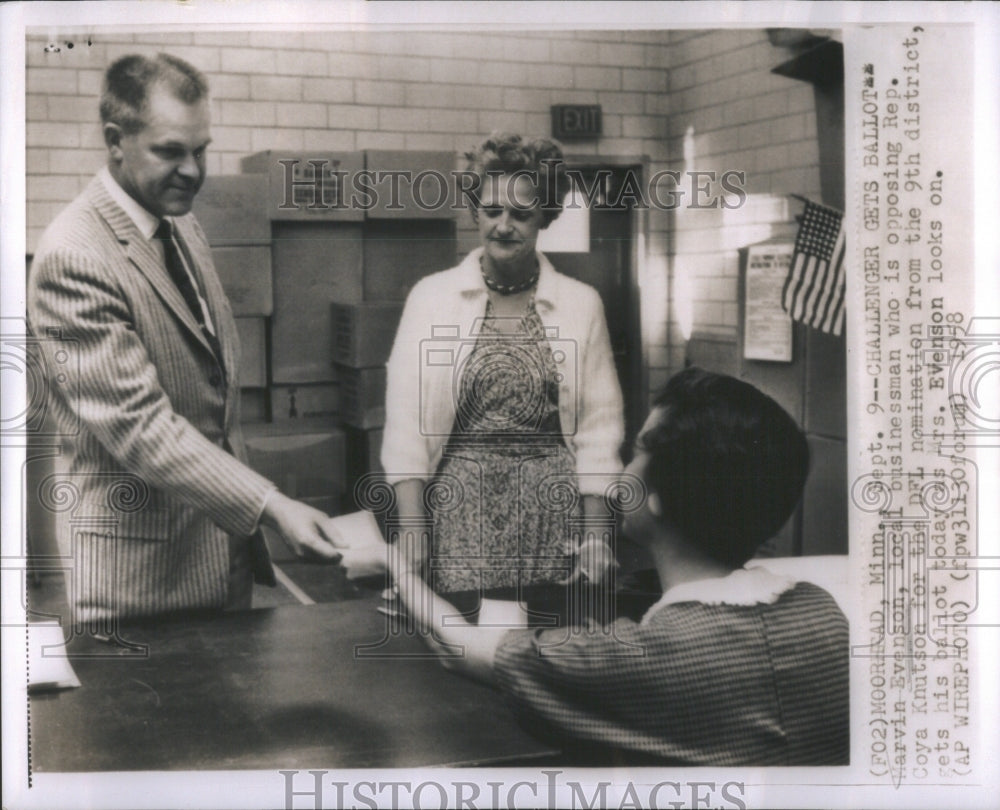 1958 Press Photo Marvin Evenson local businessman DFL- RSA50421 - Historic Images