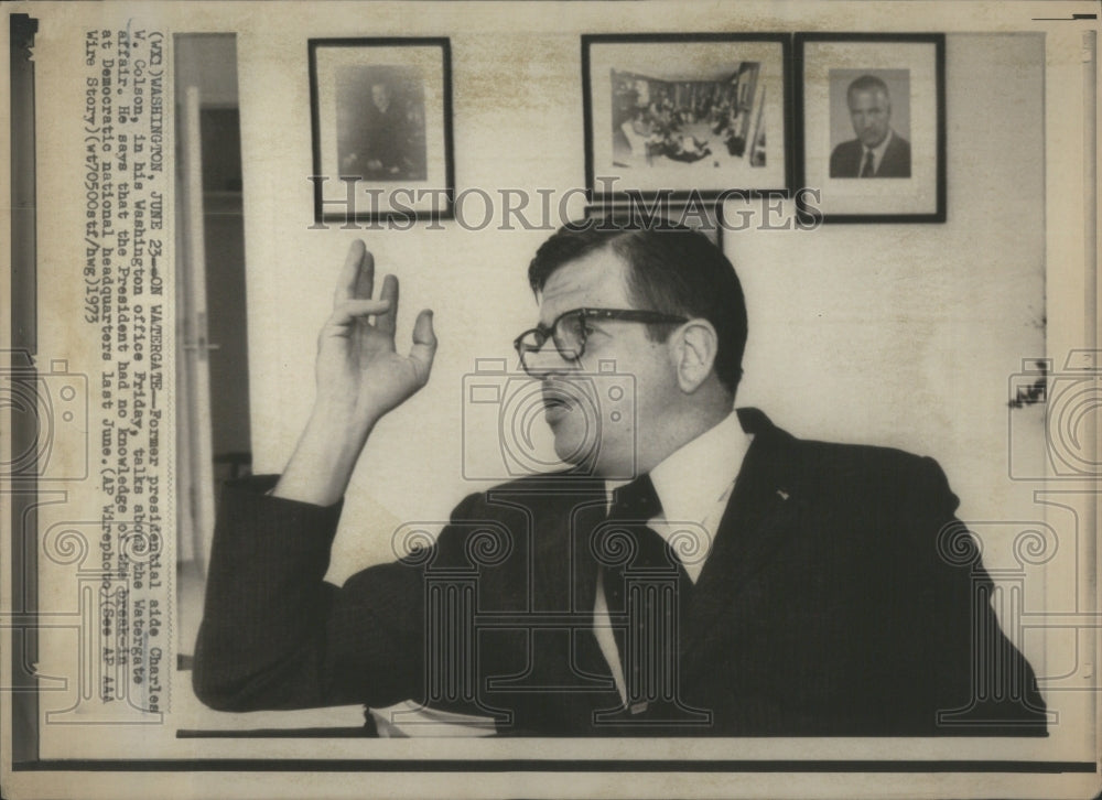 1973 Press Photo former presidential aide Charles Colso- RSA51675 - Historic Images