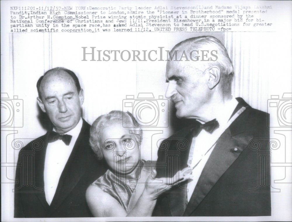 1957 Democratic Party Adlai Stevenson Pandi - Historic Images