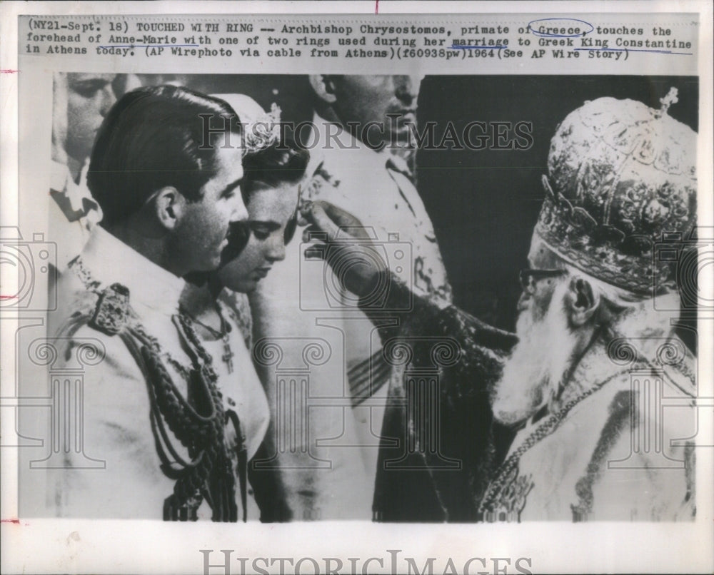 1964  Greece King Constantine Wedding - Historic Images