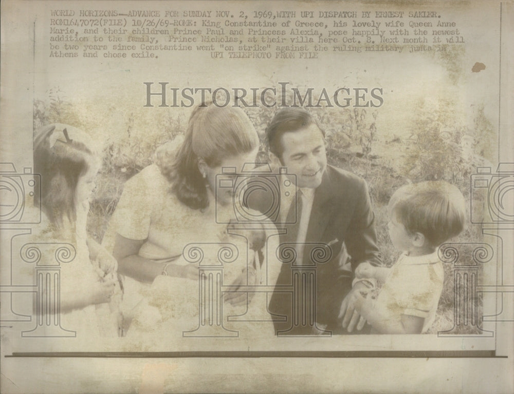 1969, Exiled Greek King Constatnine &amp; Family - RSA51905 - Historic Images