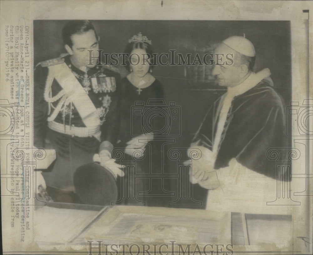 1966 King Constantine Anne-Marie Pope Paul - Historic Images