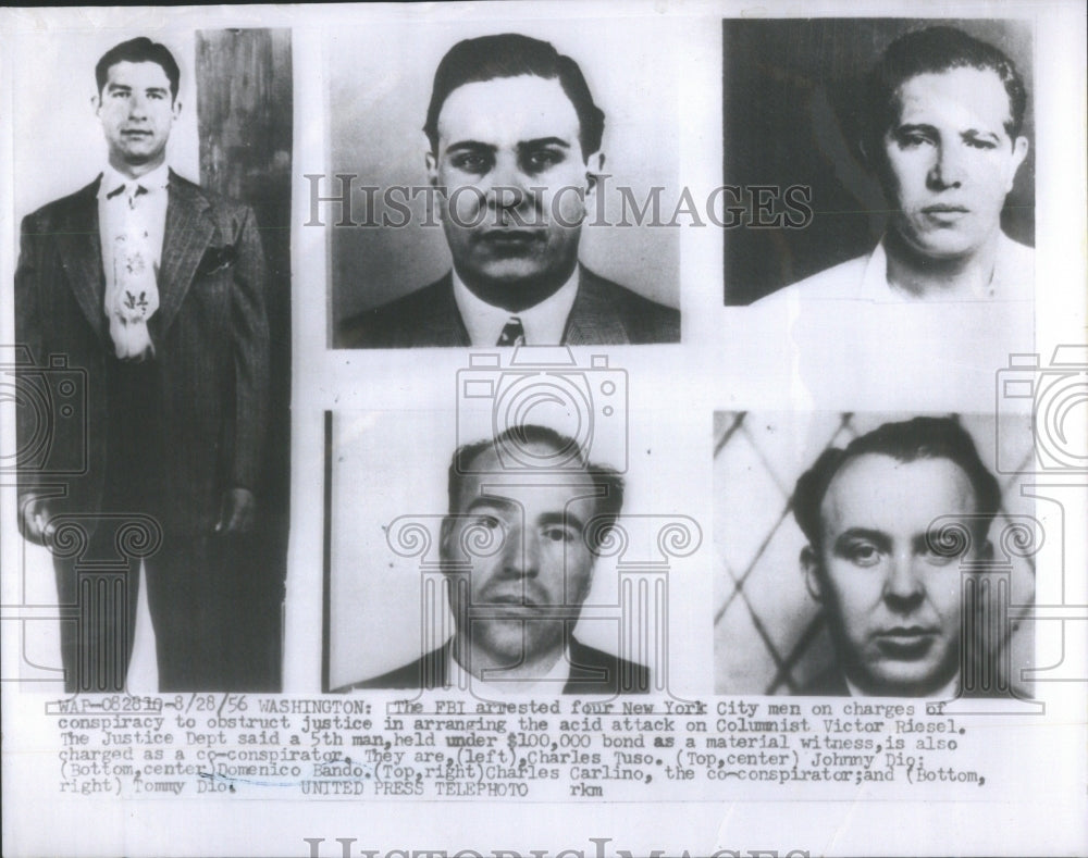 1956 FBI Arrested Four New York City Men - Historic Images