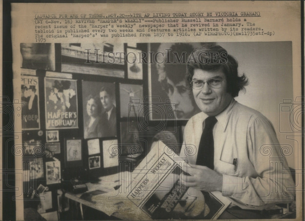 1975 Press Photo Harper's Weekly Publisher Russell Bern- RSA52787 - Historic Images