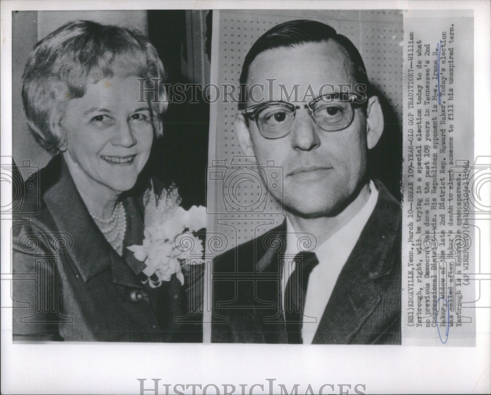 1964 Press Photo William Yarbrough &amp; Mrs. Irene Baker- RSA52969 - Historic Images