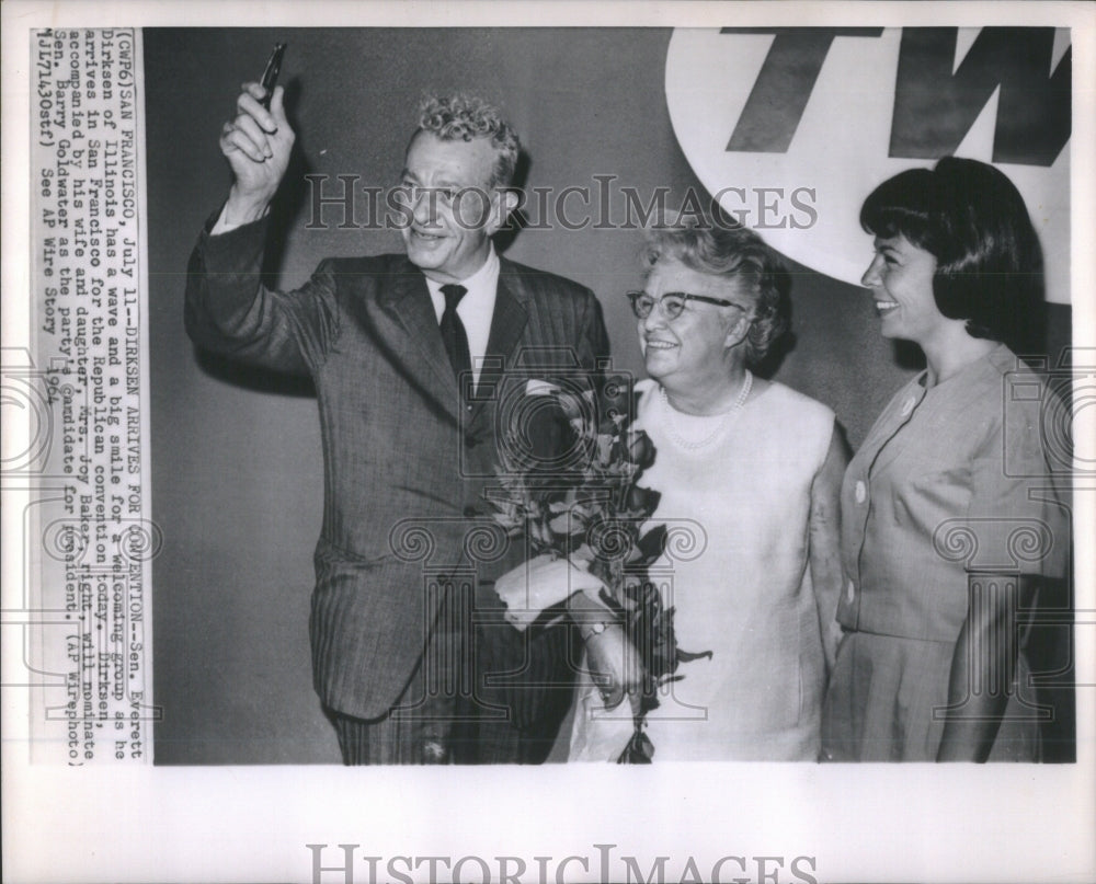 1964 Press Photo Sen Everett Dirksen Arrives In SF- RSA52975 - Historic ...
