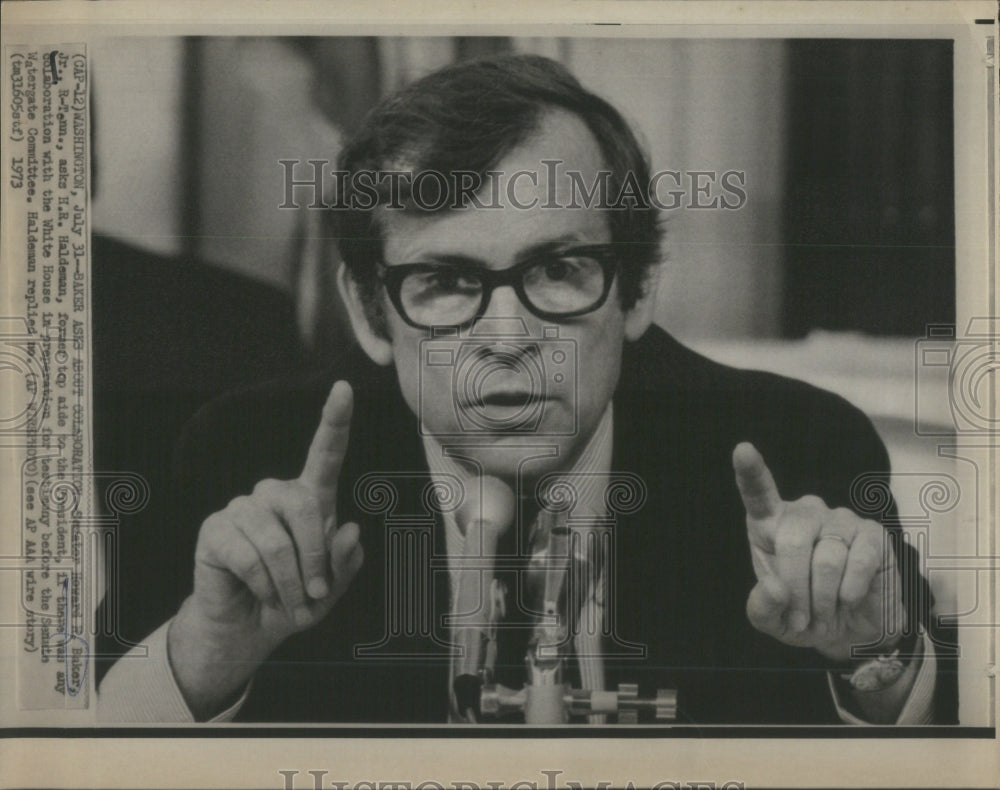 1973 Press Photo Senator Edward Baker Jr HR Haldeman Co- RSA52993 - Historic Images