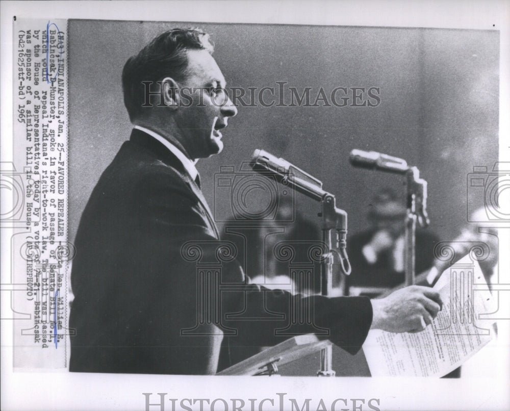 1965 Indiana State Rep. William Babincsak - Historic Images