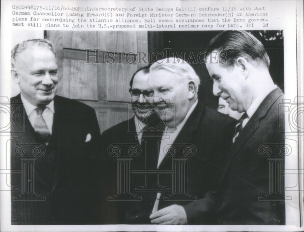 1964 Press Photo George Ball Government Official- RSA53187 - Historic Images