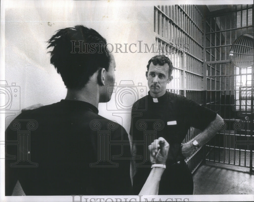 1969 Seminarian Michael Brennan At Prison C - Historic Images