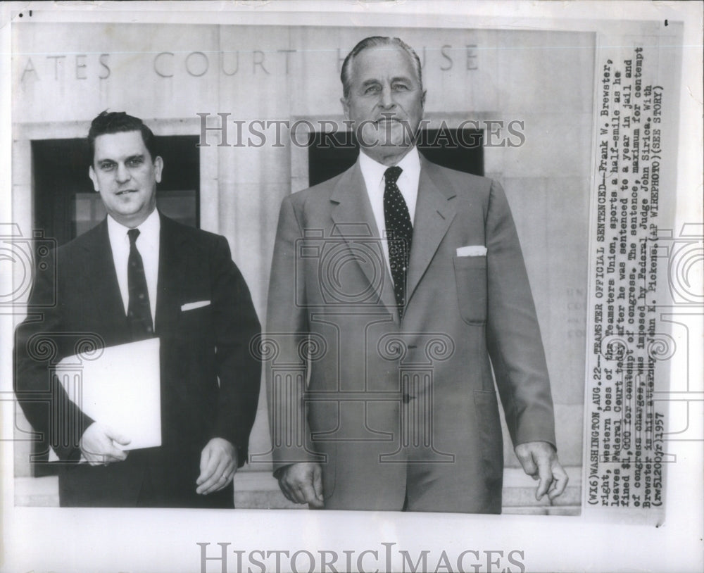 1957 Frank Brewster Teamsters union boss - Historic Images