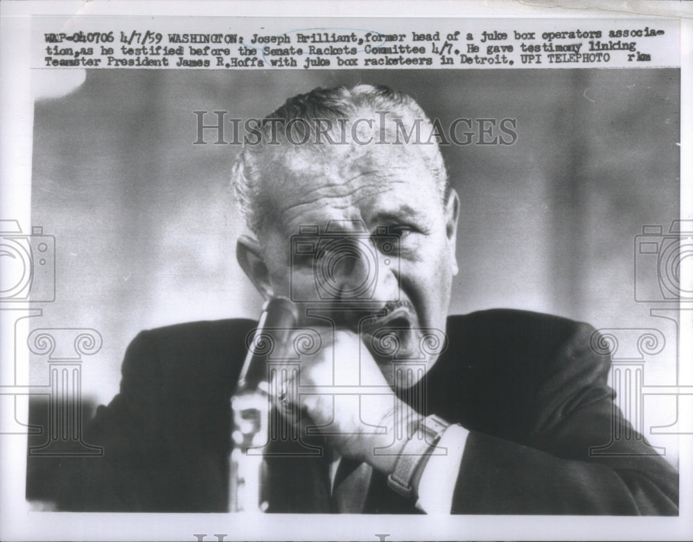 1959 Joseph Brilliant Senate Rackets Juke - Historic Images