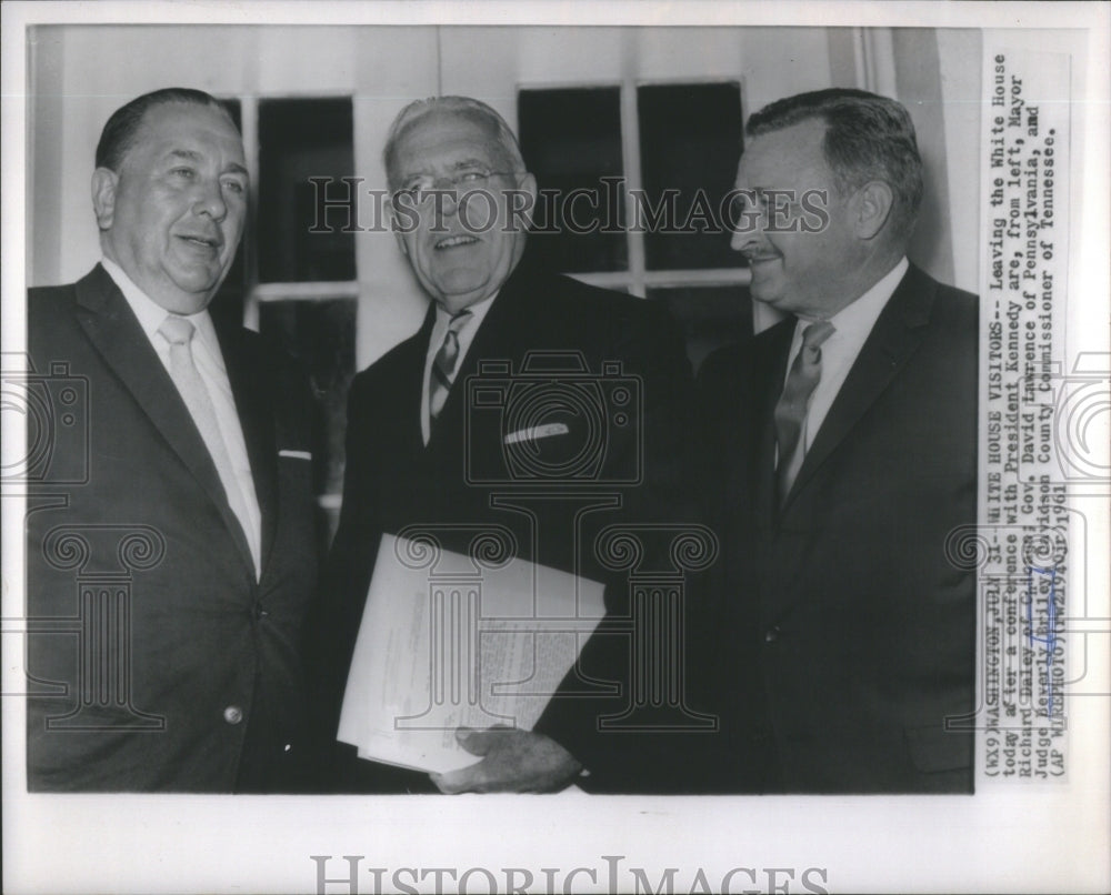 1961 Kennedy Richard Daley White House US - Historic Images