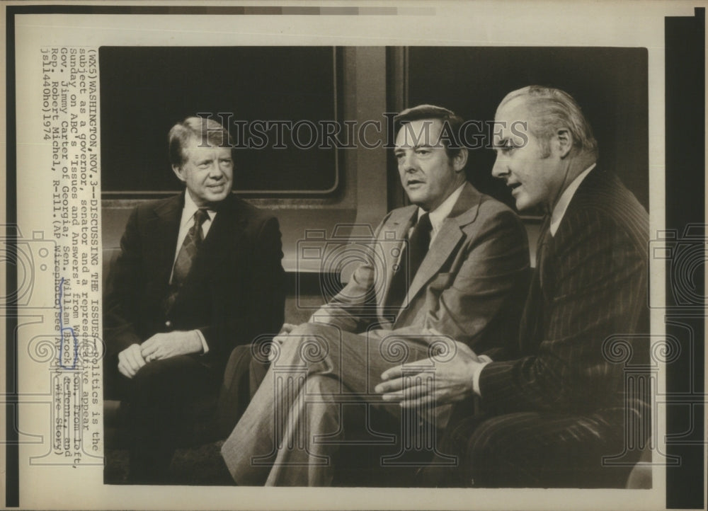 1974 Press Photo Jimmy Carter & William E. Brock III- RSA54579 - Historic Images
