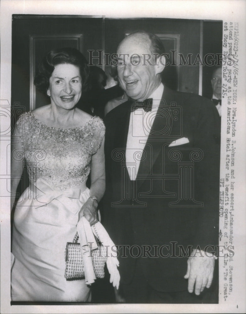 1965, Mrs Lyndon Johnson Ambassador Hotel- RSA54807 - Historic Images
