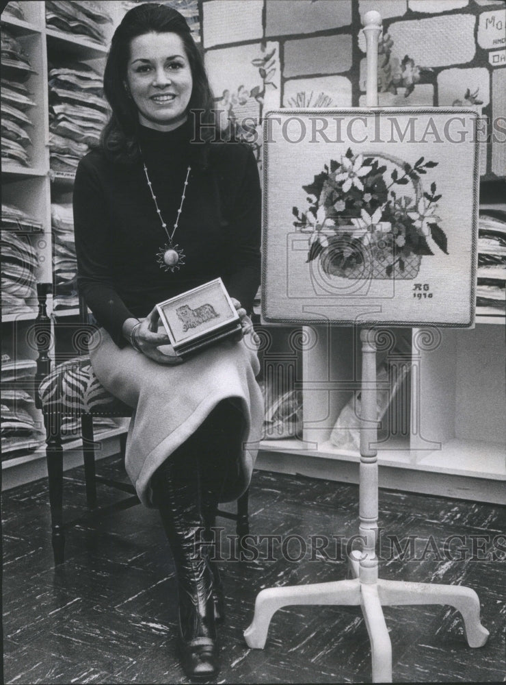 1970 Mrs Louis Goldblatt needle exhibit - Historic Images