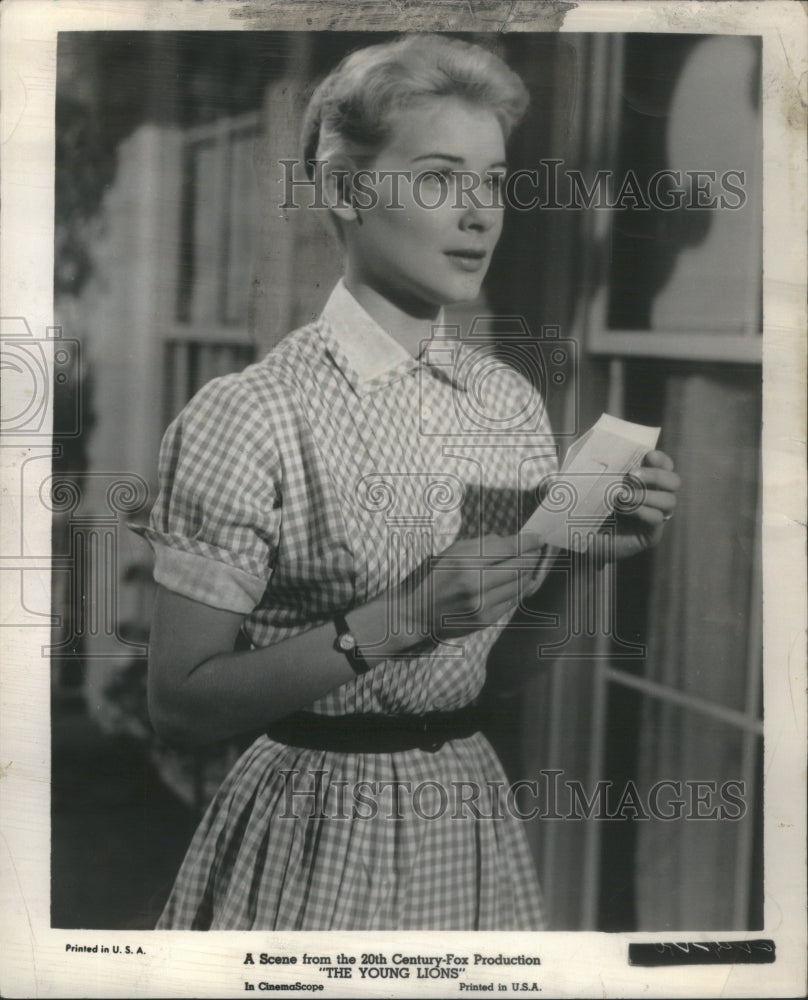 1958 Actress Hope Lange Film The Young Lions Love War Marlon Brando - Historic Images