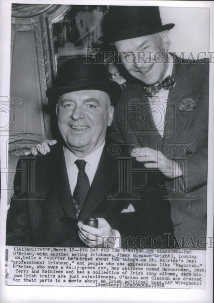 1958 Pat O&#39;Brien Jimmy Gleason Begorrah - Historic Images