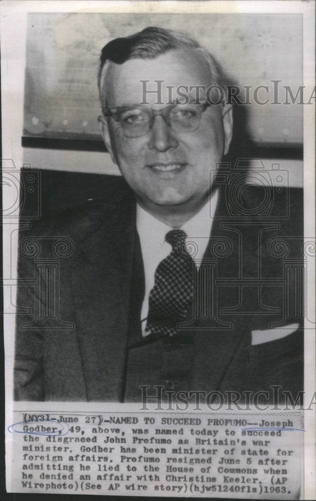 1963 Joseph Godber John Profumo Minister - Historic Images