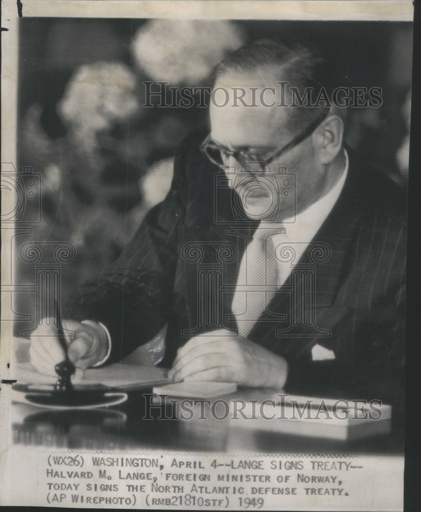 1949 Press Photo Halvard Lange foreign minister Norway- RSA57567- Historic Images
